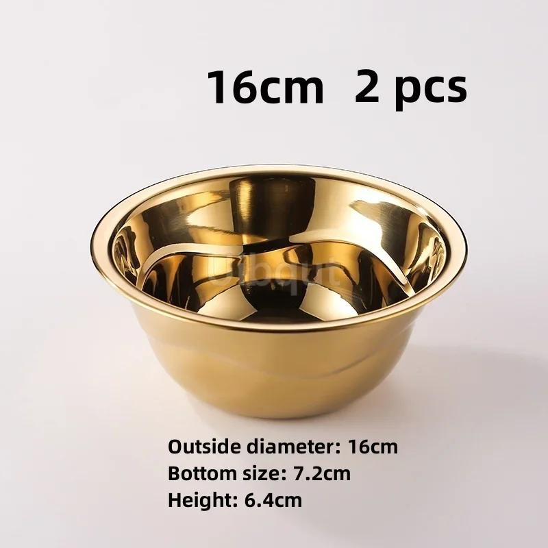 Stainless Steel Basin tureen Thickened Kitchen Bath Household Vegetable Wash gold golden Mixing Bowl Mixed salad Big soup bowl