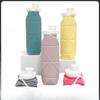 Creative Silicone Folding Cup with Straw Outdoor Sports Kettle Gift Portable Cycling Telescopic Cup New