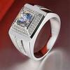 Fashion Geometry White Zircon Crystal Engagement Ring  for Men Business Style Wedding Rings  Hand Accessories Size 6-13