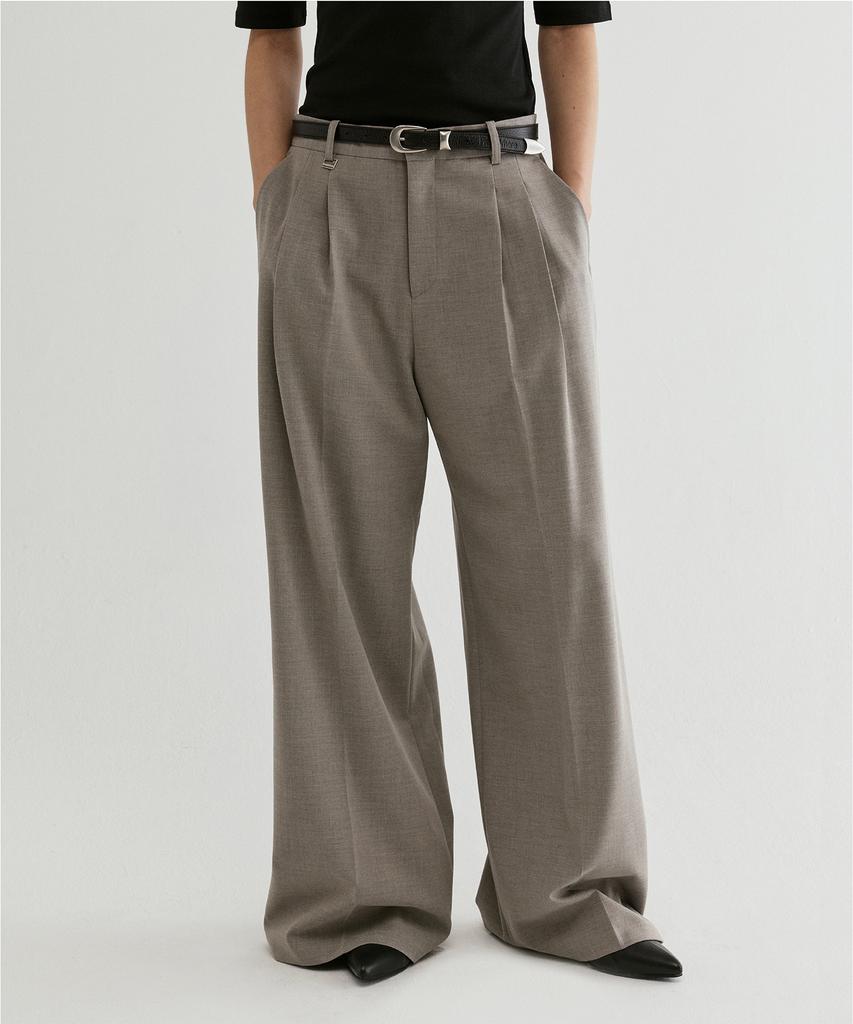 From Wear Signature Wide Pintuck Trousers Grey