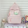 Schoolbag simple solid color schoolbag female Japanese large-capacity backpack junior high school student college student lightweight backpack 