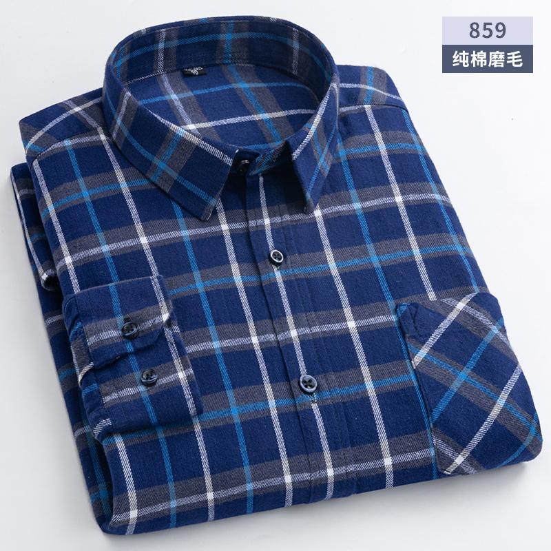 New Flannel Plaid Shirts For Man Winter Warm Cotton Long Sleeve Turn-down Collar Regular Fit Men's Clothing Casual Smart Shirts