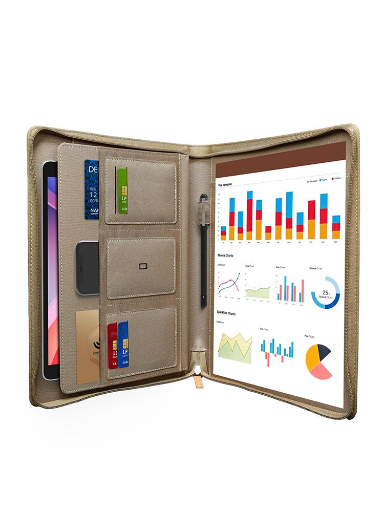 Папка-портфель на молнии формата A4 для документов функциональные карманы отделение для путешествий встреч офиса учебы деловых поездок 4980₽