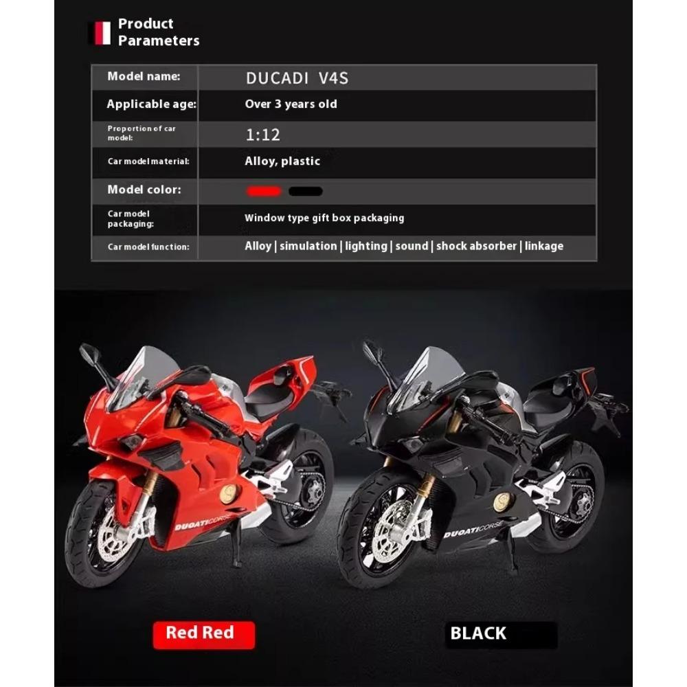 1/12 Ducati Panigale V4S Model Alloy Motorcycle Diecast Computer Desktop Ornaments Trendy Display Gift for Friend Kids Toys