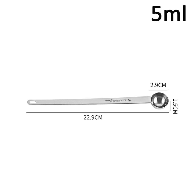 

Кофейные ложки с длинной ручкой 201 из нержавеющей стали, мерная ложка для порошка кофе и молока, подходит для кофейного контейнера для молотого кофе 5ML