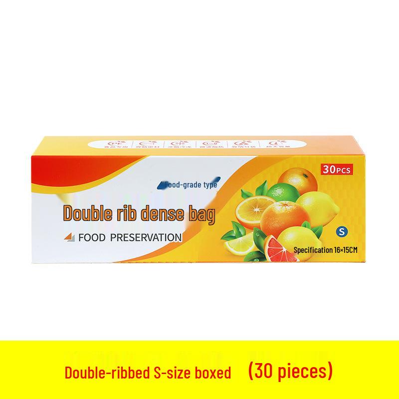 Food-Grade Double Rib Fresh-Keeping Storage Bags for Refrigerator - Thickened for Refrigeration and Freezing