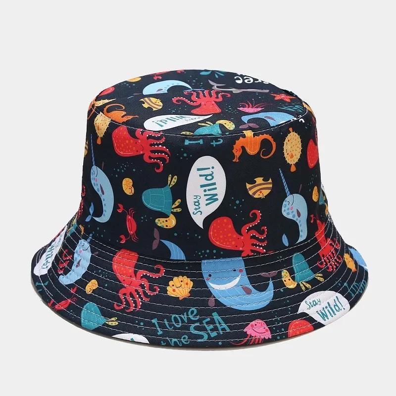 Spring And Summer Cotton Print Bucket Hat Fisherman Hat Outdoor Travel Sun Cap For Men And Women 100
