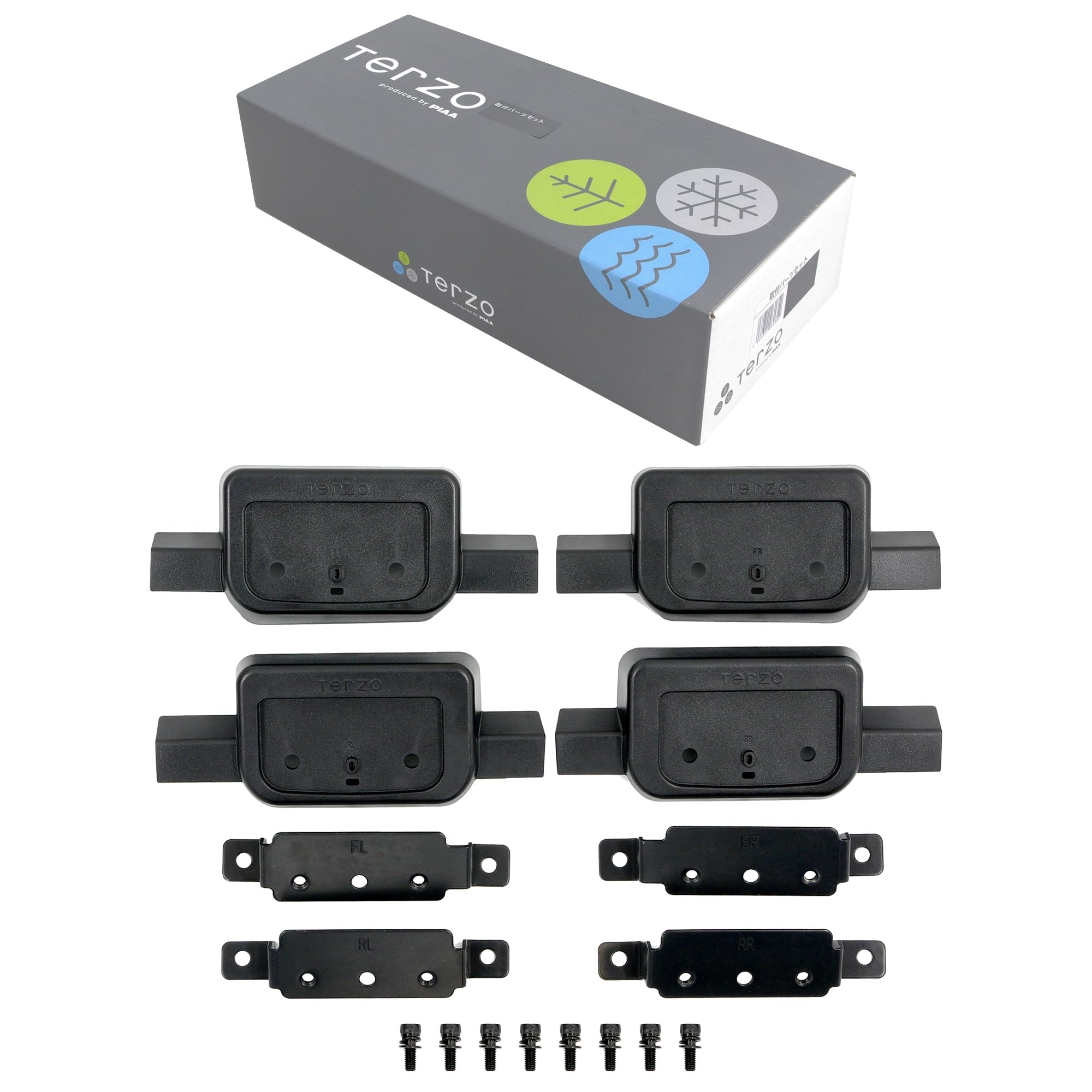 

Terzo Base Carrier with Mounting Set of Direct Roof Rail Black with Nissan July 2002 and DR27 (by PIAA) Vehicle-Specific Holders, 4, Type, [Compatible чёрный