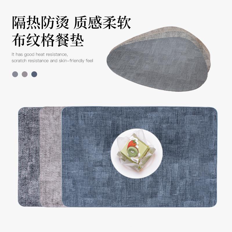 Popular cloth pattern grid oil edge placemat, dining table insulation mat, high-grade square water drop-shaped anti-scalding table mat