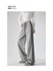 2025 Women's White-Gray Striped Wide-Leg Sweatpants: Spring/Autumn Casual Loose Fit Joggers