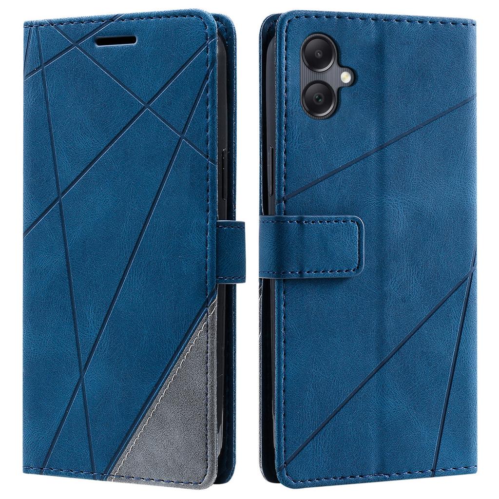 For Samsung Galaxy A06 4G Case Imprinted Lines PU Leather Splicing Wallet Phone Cover