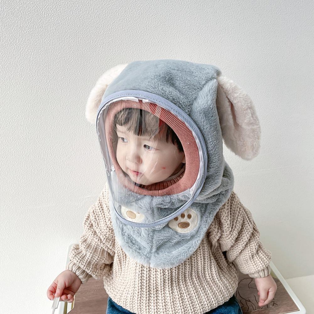 

Anti Fogging Children s Integrated Hat Fleece Cold-proof Plush Hat Keep Warm хаки