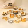 Luxury Non-Fading Drip Oil Open Ring - European and American Style Stainless Steel Statement Jewelry
