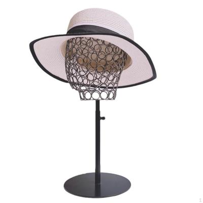 Wig Head Stand Iron Hollow Mannequin Adjustable Height Hat Rack Home Decor Holder for