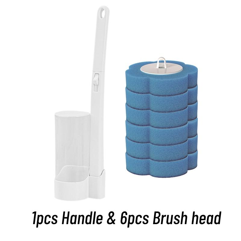 

Одноразовые палочки для туалетной щетки со сменными головками Легко очищать крышку и углы унитаза Пластиковый материал Синий Желтый Фиолетовый Blue Set