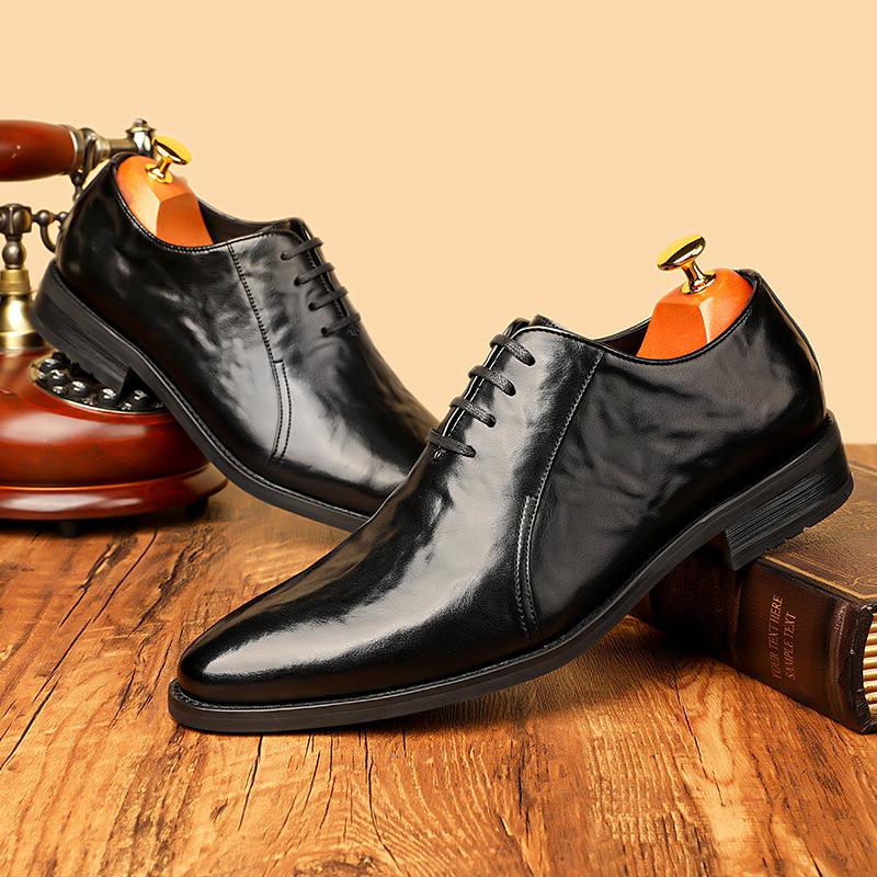British Trend New Men's Brown Black Lace Up Oxford Shoes Male Luxury Designer Formal Wedding Prom Dress Homecoming Footwear