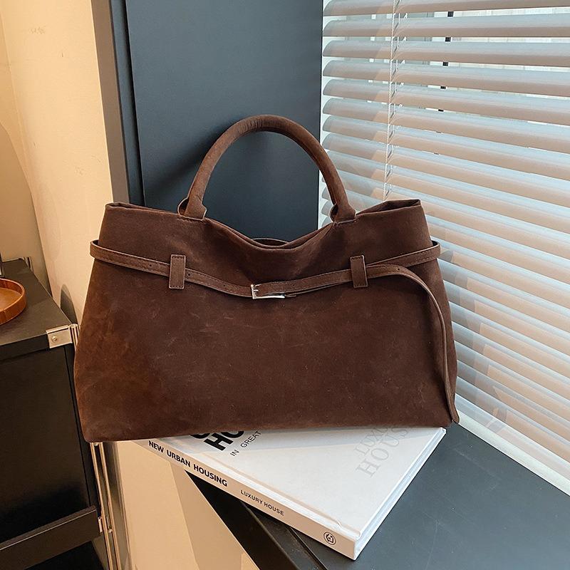 

Fashion Trend Versatile Vintage Suede Women s Tote Bag Handheld Shoulder Bag темно-коричневого