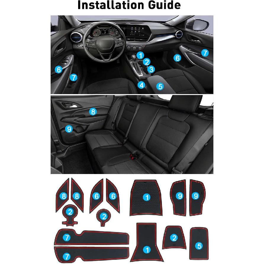 For 2024 2025 2026 Chevy Trax Accessories - For 2024 2025 2026 Chevrolet Trax (LS,1RS,LT,2RS,ACTIV) Cup Holder Erts Door Slot Mat Compartment Center
