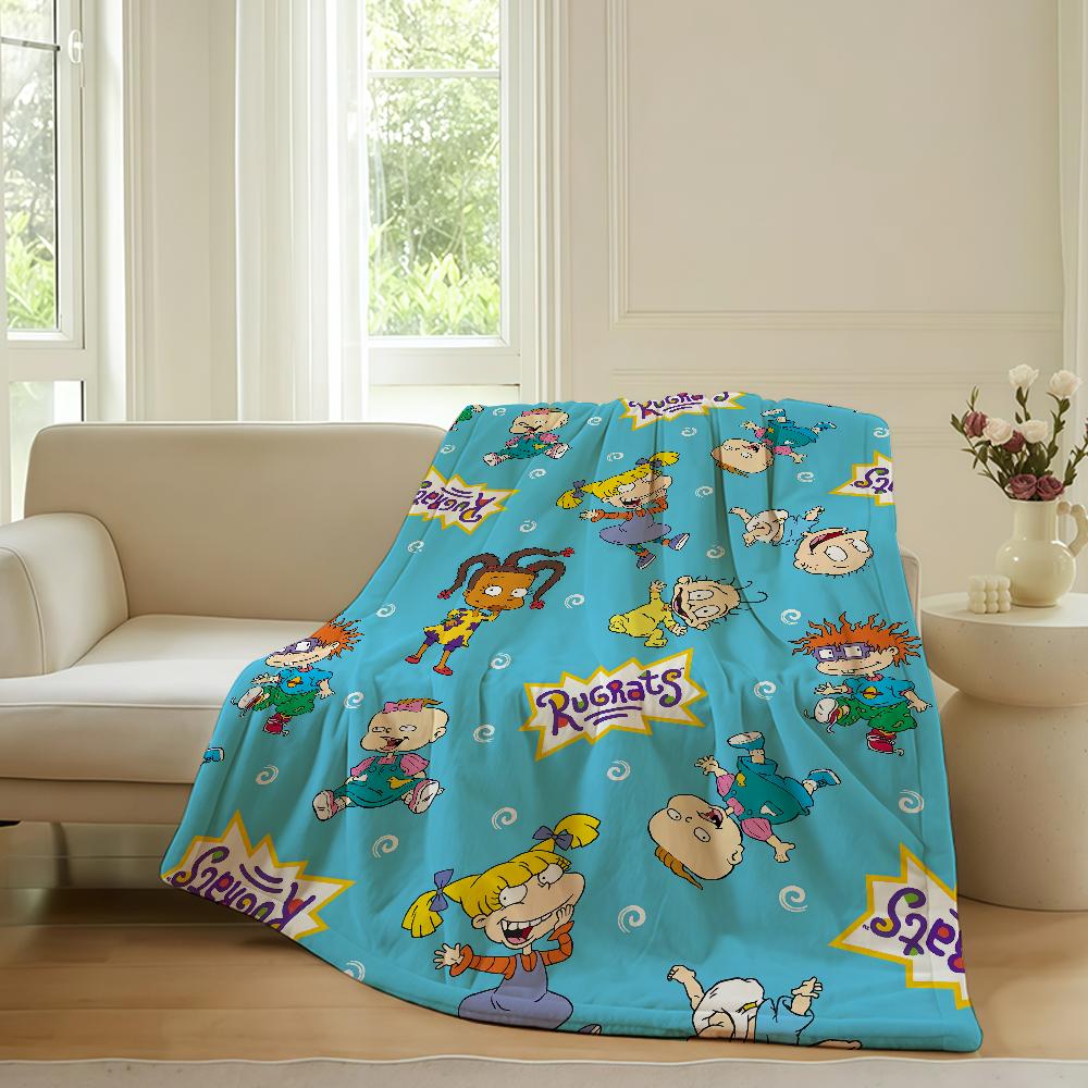 Fun Cartoon R-Rugrats-S Cute Blanket Warm Soft Suitable For Bedroom Sofa Bed Living Room Office Travel Camping Gifts
