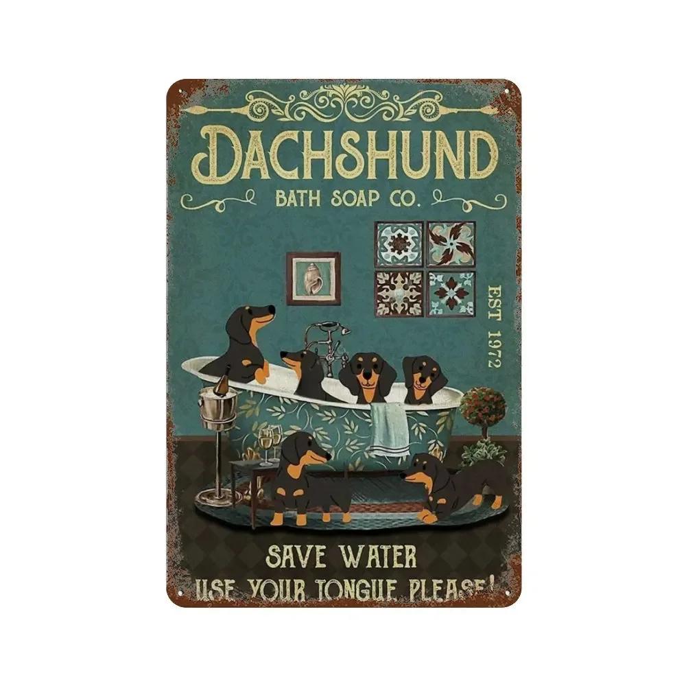 1Pc Vintage Funny Dachshund Dog Doberman Metal Aluminum Signs Napkins My Lord Metal Poster Dachshund Art Metal Plaque Wall De