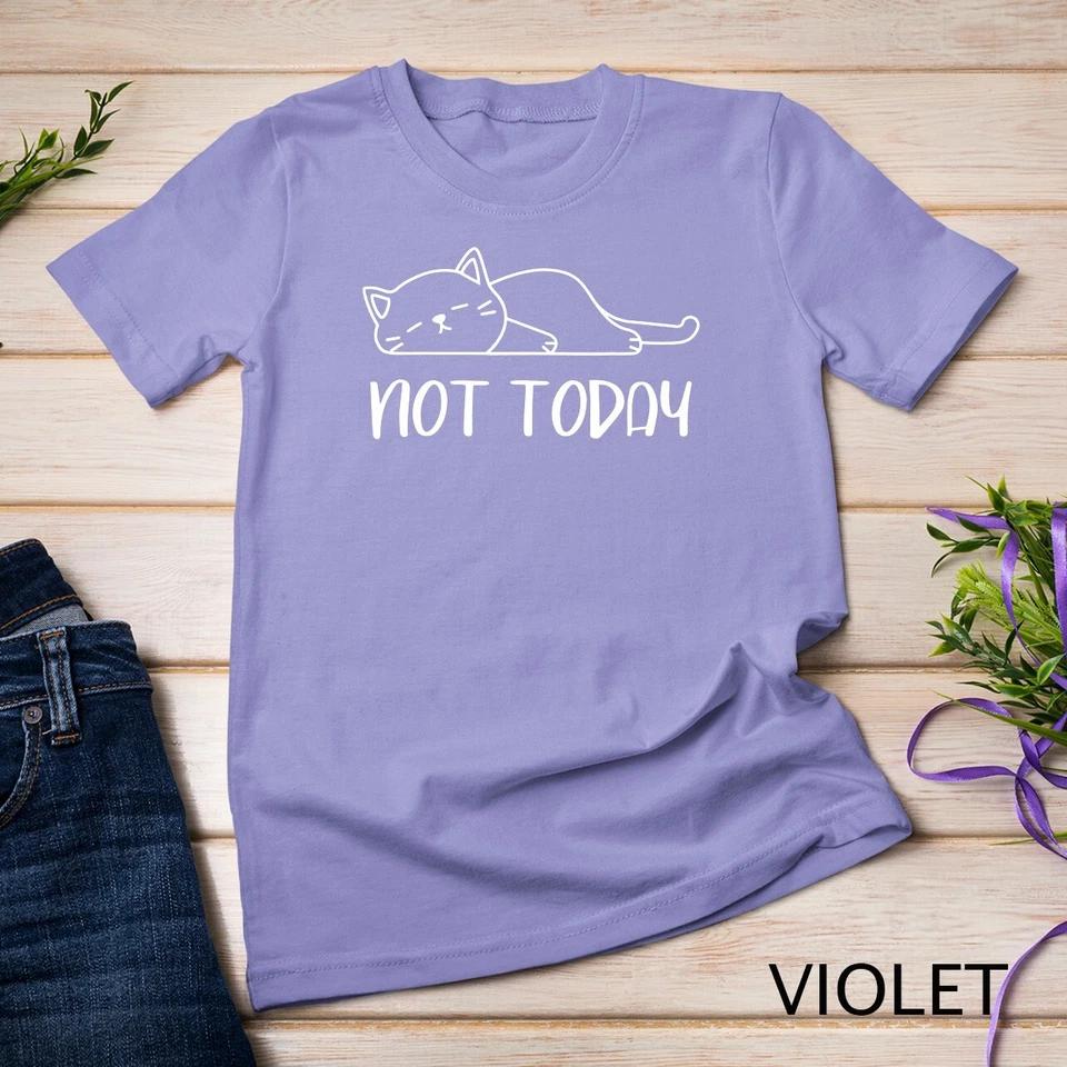 Nope, Not Today Funny Lazy Cat Meme T-Shirt Unisex T-shirt 12 S