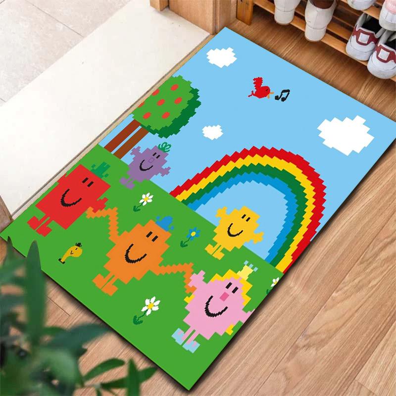 Sig. Tappeto Little Miss da Uomo per Soggiorno Camera da Letto Casa Decorazione Divano, Tappetino Antiscivolo per Giochi Bambini