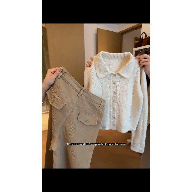 

Spring 2026 Women s Chic Lazy Style Cardigan & Casual Straight-Leg Pants Set XXL