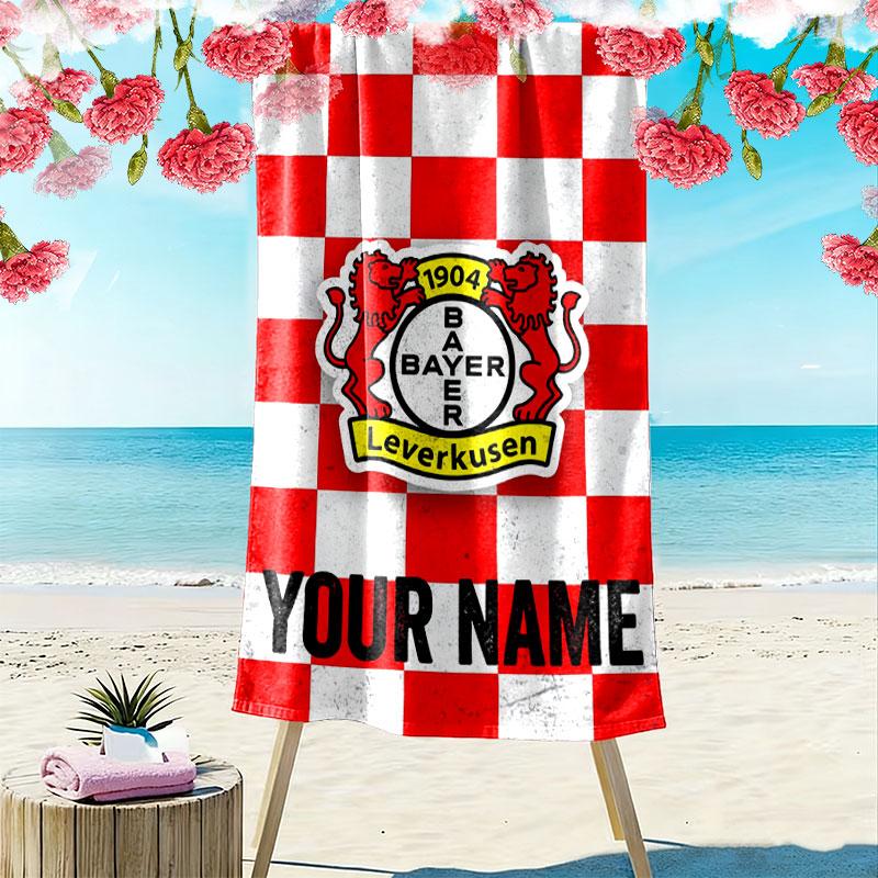 Custom Bayer Leverkusen Print Beach Towel, Large Soft Quick Dry Towel for Beach Camping Swimming