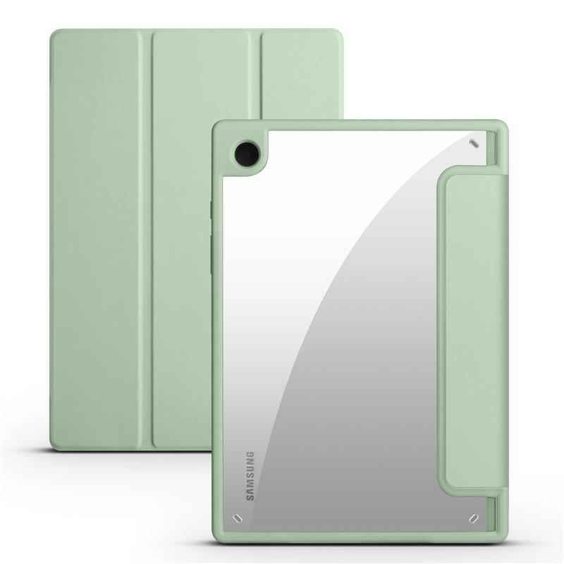 Flip Leather for Samsung Galaxy Tab A8 Cover 10 5 Inch Acrylic Transparent Back Stand Tablet Cover for Samsung Tab A8 Case with Pencil Holder