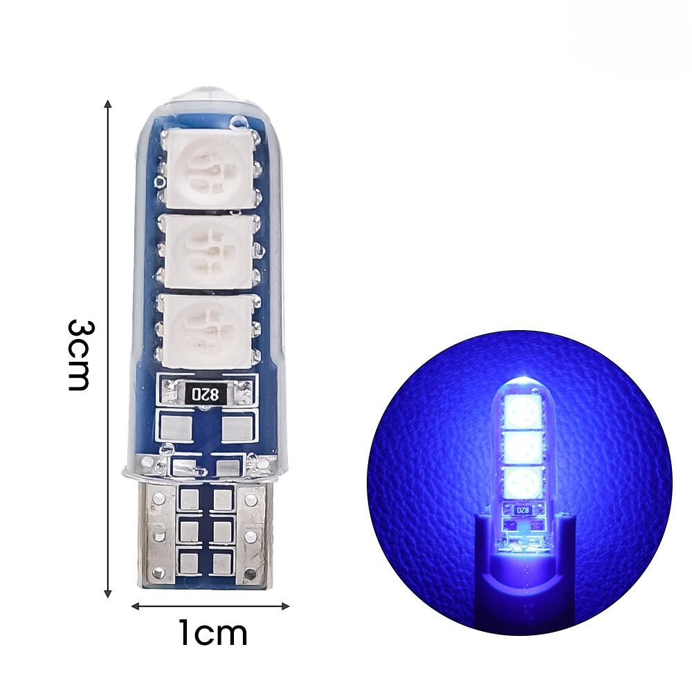 Super Bright LED Lens Daytime Running Light for Car - Universal T10 W5W Ice Blue Side Marker Light 5050 6SMD Bulb 1-50PCS