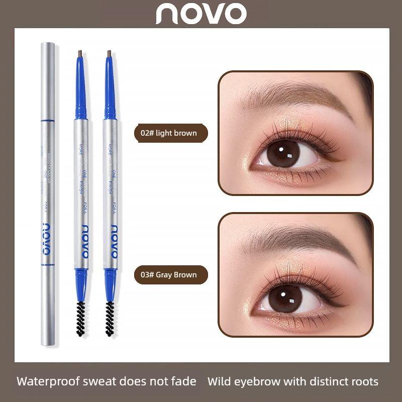 Novo Ultra-Fine Eyebrow Pencil Female Distinct Look Wild Eyebrows Nature Waterproof Sweatproof Long Lasting Fadeless Newbie Beginner