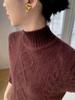 2025 Autumn/Winter Women's High Neck Cashmere Diamond Cable Knit Sweater - Thick and Loose Knit Pullover