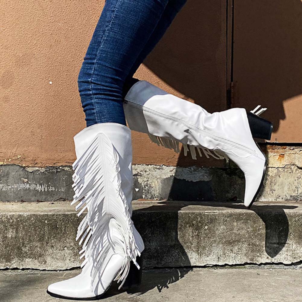 Female Boots Square Heel Pointed Toe 