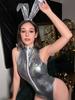 Sexy Naughty New Year Lingerie for Wet Women Hollow Out Bodysuit Open Crotch Underwear Erotic Role Playing Costumes Exotic Thong