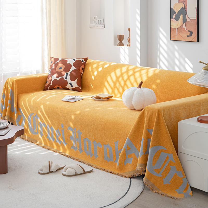 Solid Color Sofa Cover Towel Sofa Transformation Anti-Scratching Sofa Cushion Nordic Modern All-Inclusive Universal Cover Cover Blanket