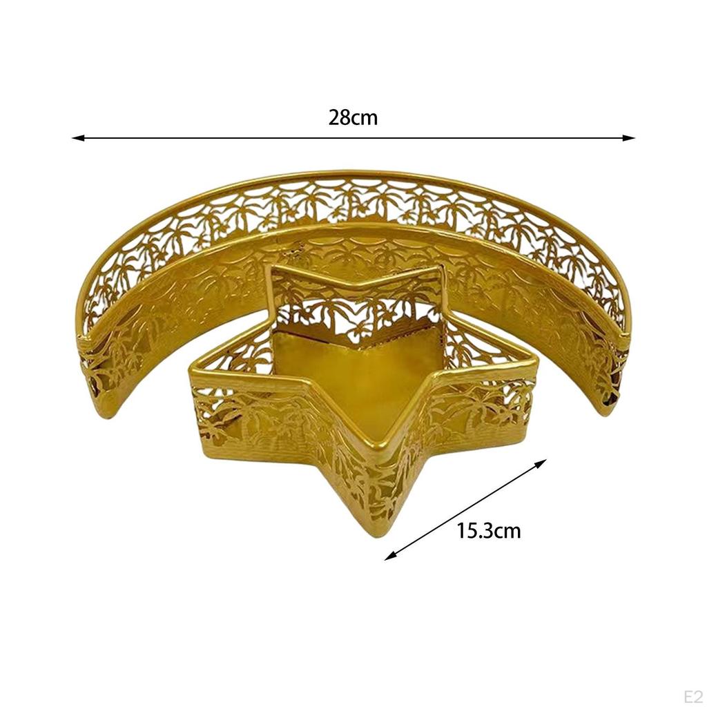 2 Pcs Ramadan Dessert Display Tray Food Storage Containers Iron Decorative Table Centerpieces Trays