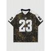 Fashionable 3D Digital Print Short V-neck Sportswear T-shirt for Women, Retro and Casual