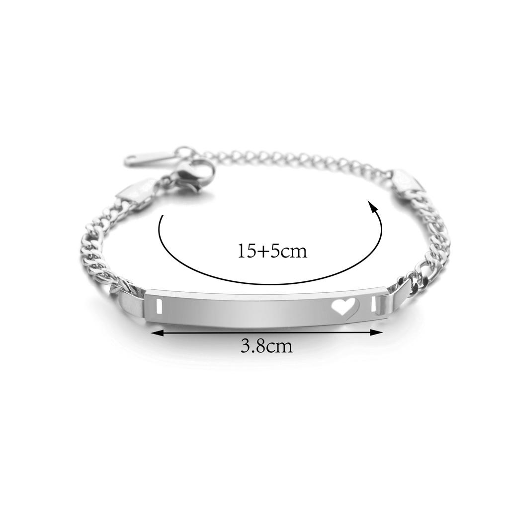 Atoztide Personalized Engrave Name Date Bracelet Set Stainless Steel For \Women Men Adjustable Link Cuban Chain Jewelry Gift