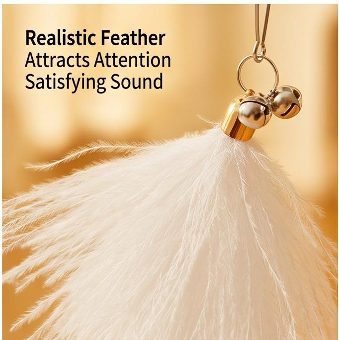 Tumbler Feather Cat Toy Interactive Self-Play Catnip Teaser for Indoor Kittens