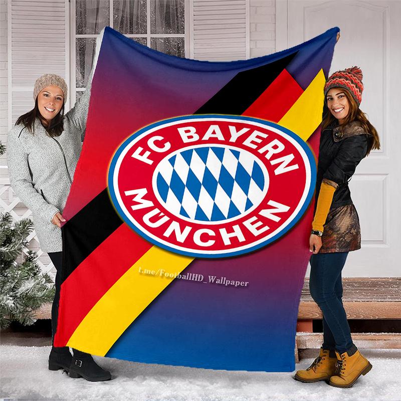 FC Bayern München logo printed throw blanket—soft,warm;versatile blanket for all seasons—perfect as &air-conditioning throw,nap blanket