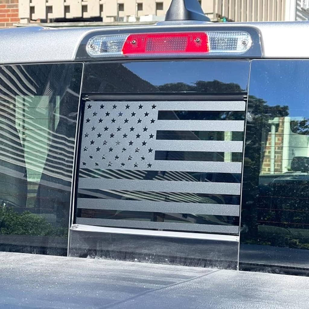 Rear Middle Window American Flag Decal For      2024 Dodge RAM 1500 2500 3500 Accessories, Back Center Sliding Window Glass USA Flag Vinyl