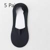 5 Pairs Boat Socks Men's and Women's Summer Ice Silk with Invisible Boat Socks Summer Silicone Non-slip Socks