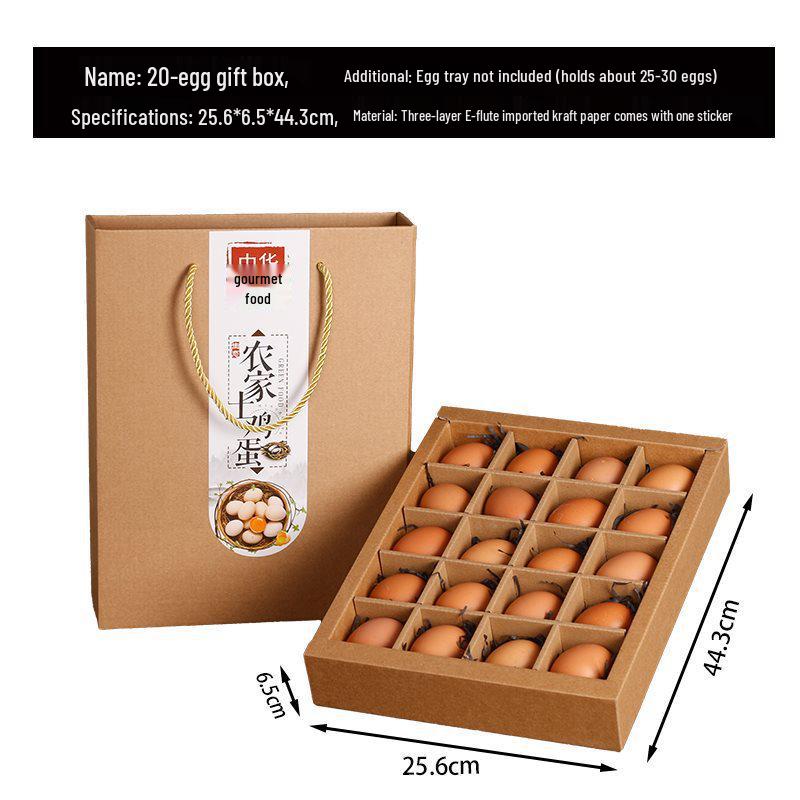 Kraft Paper Egg Packaging Box - Gift & Handheld (20, 30, 40, 60 pcs)