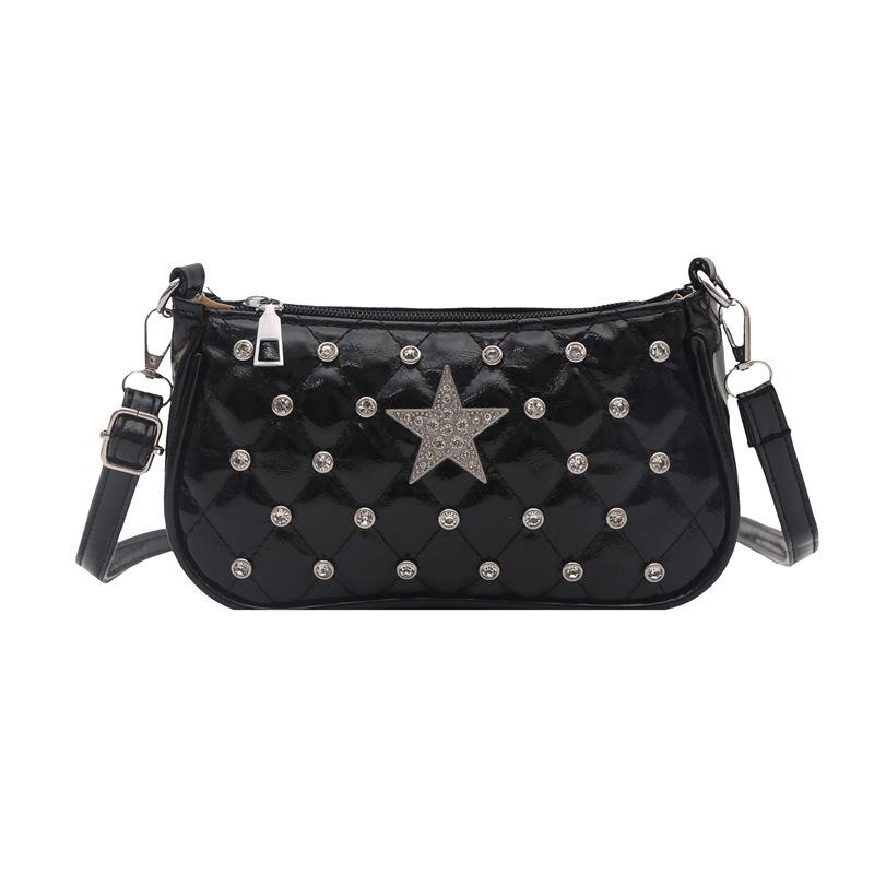 

Niche versatile portable small square bag women s 2 summer new trendy diamond chain casual shoulder messenger bag чёрный