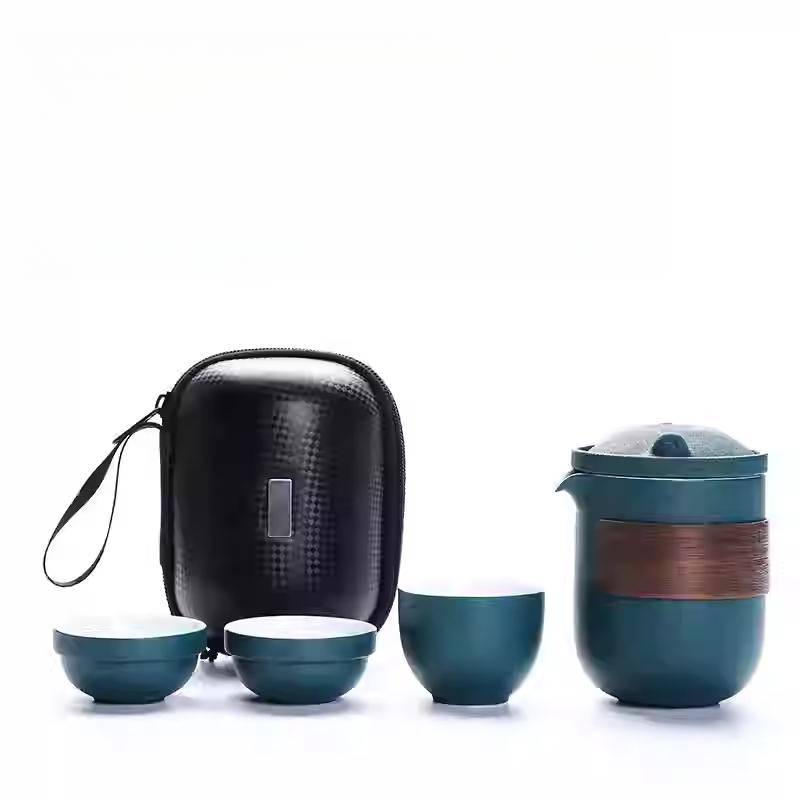 Portable Travel Tea Set Small Set Gift Carry-on Outdoor Tour Kung Fu Brewing Tea Cup Ware Single Camping Fast Guest Cups