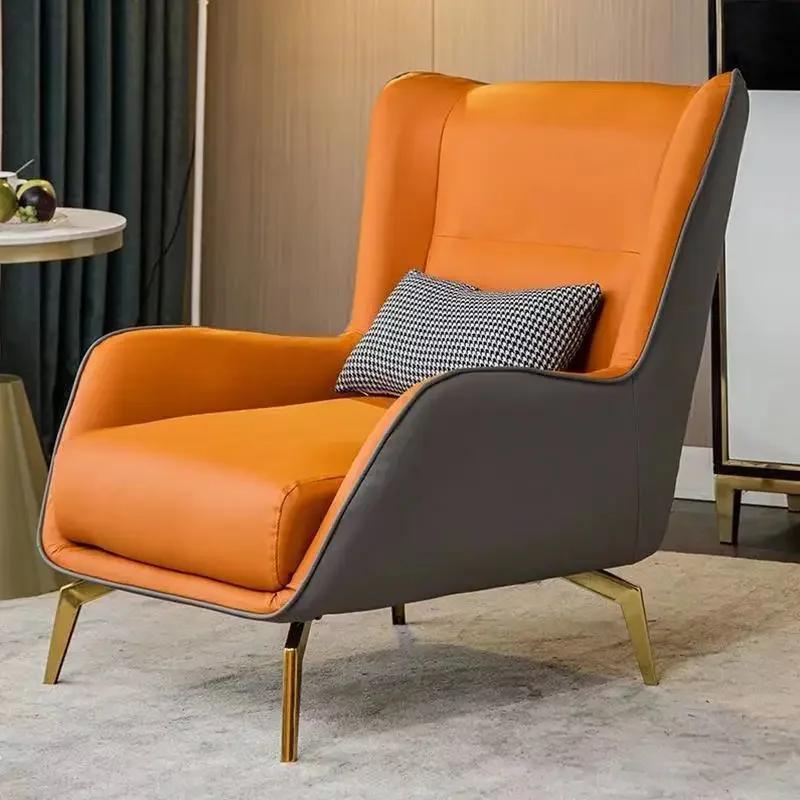 Luxury Nordic Chair Cushion – Modern Leather Armrests, Suitable for Bedroom Lounge & Living Room Furniture