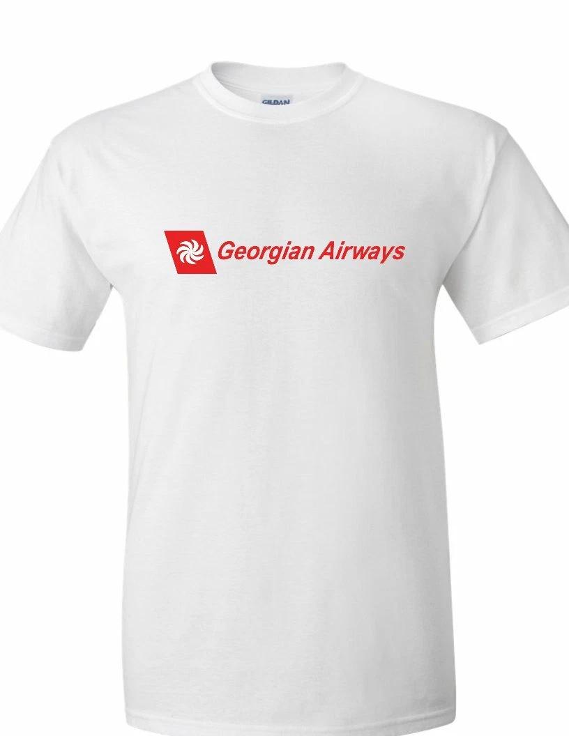Georgian Airways Retro Red Logo Tee Shirt Travel Airline White Cotton T-Shirt 3XL