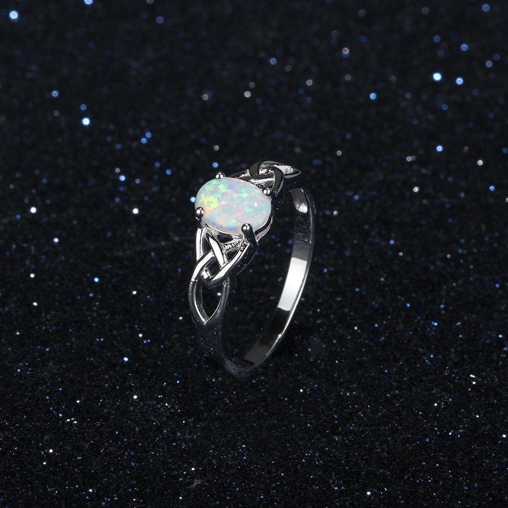 CopperVintage Fashion Setting Opal Stone Gem Ring For Women Size 6-10 Anillos Anel