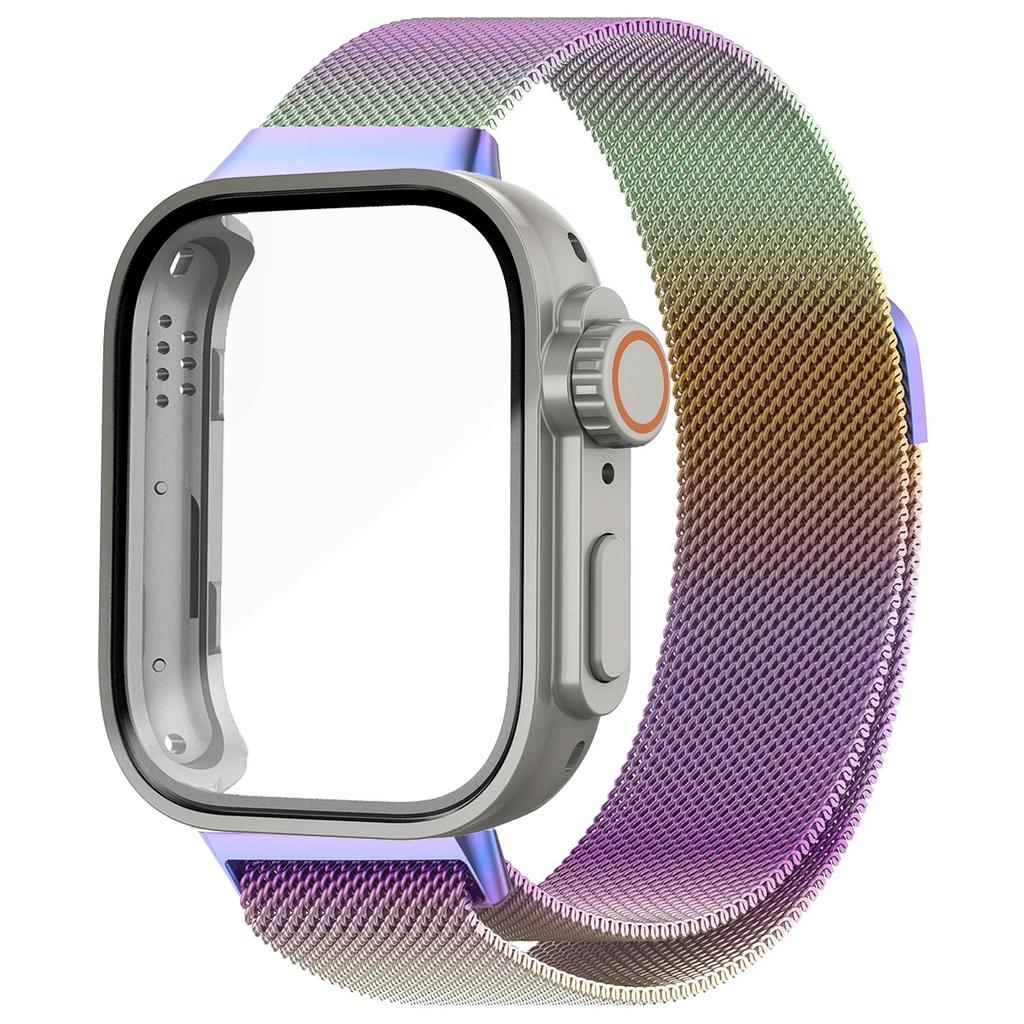 Glass Case+Milanese Loop For Huawei Watch Fit 3 Stainless Steel Magnetic Bracelet For Huawei Watch Fit 3 Screen Protector Case