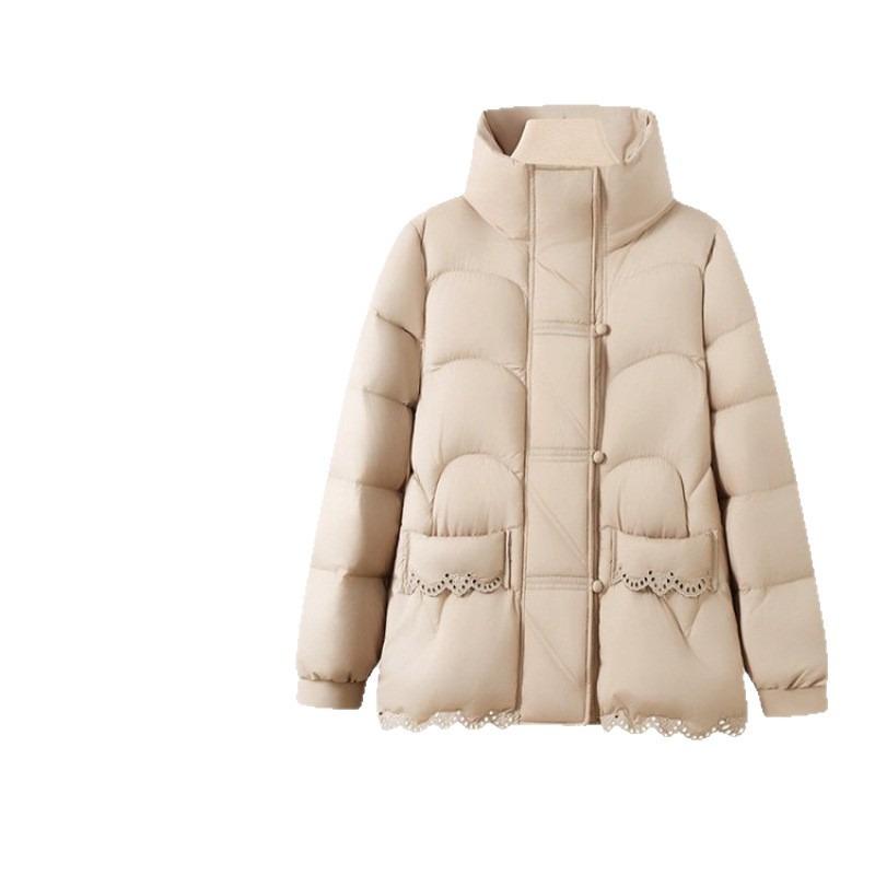 Middle mother winter duck down new women's coat down jacket in the elderly winter solid color warm top